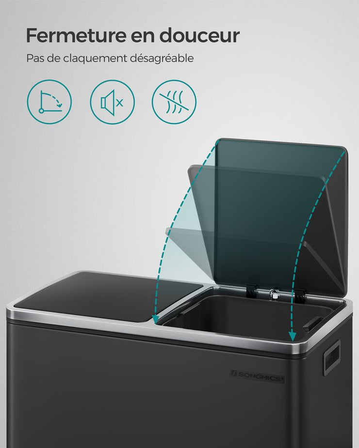 SONGMICS Poubelle 2 x 30L